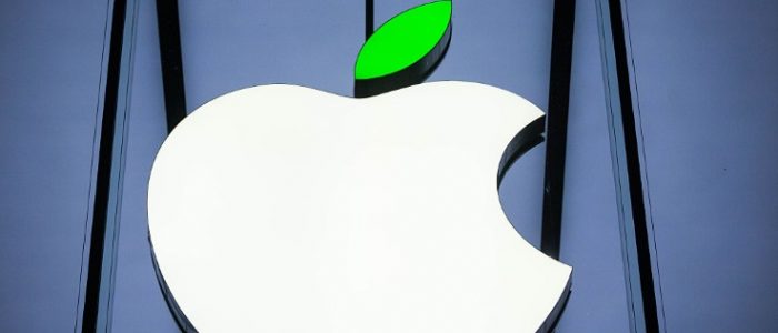Logo di Apple con foglia verde