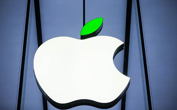 Logo di Apple con foglia verde