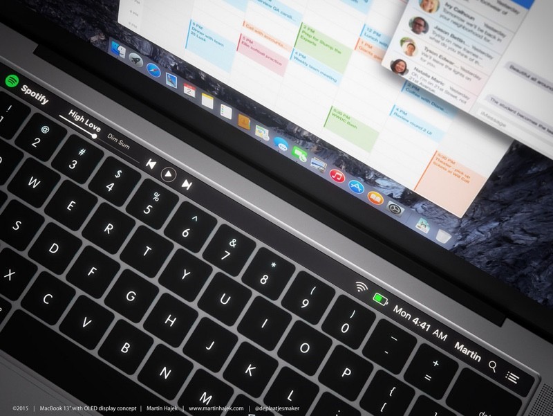 touch bar con display Oled su Macbook pro 2016