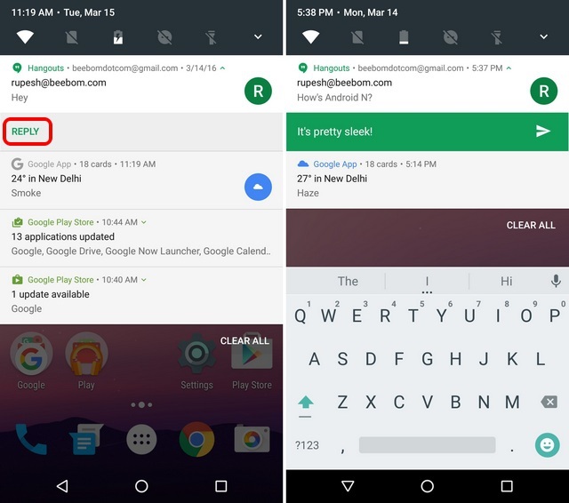 Android nougat notifiche